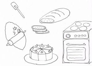 Plätzchen, Brot und Torten werden gebacken.