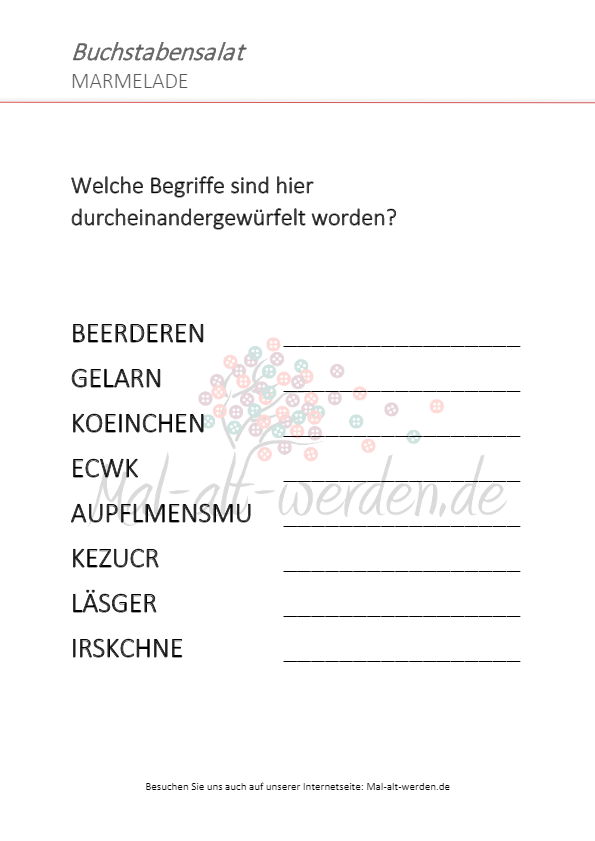 marmeladebuchstabensalatarbeitsblatt Malaltwerden