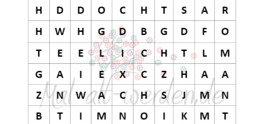 Ein Wortgitter zum Thema Kerzen