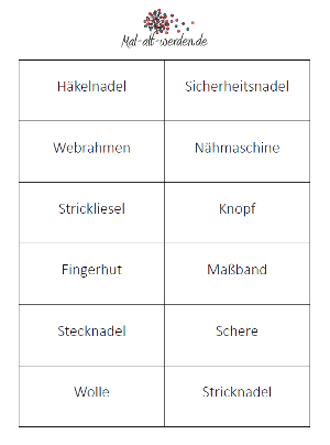 Handarbeitsquiz! Was bin ich wohl? Ein Spiel für Senioren