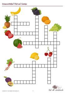 Exklusiv: Kreuzworträtsel Obst und Gemüse