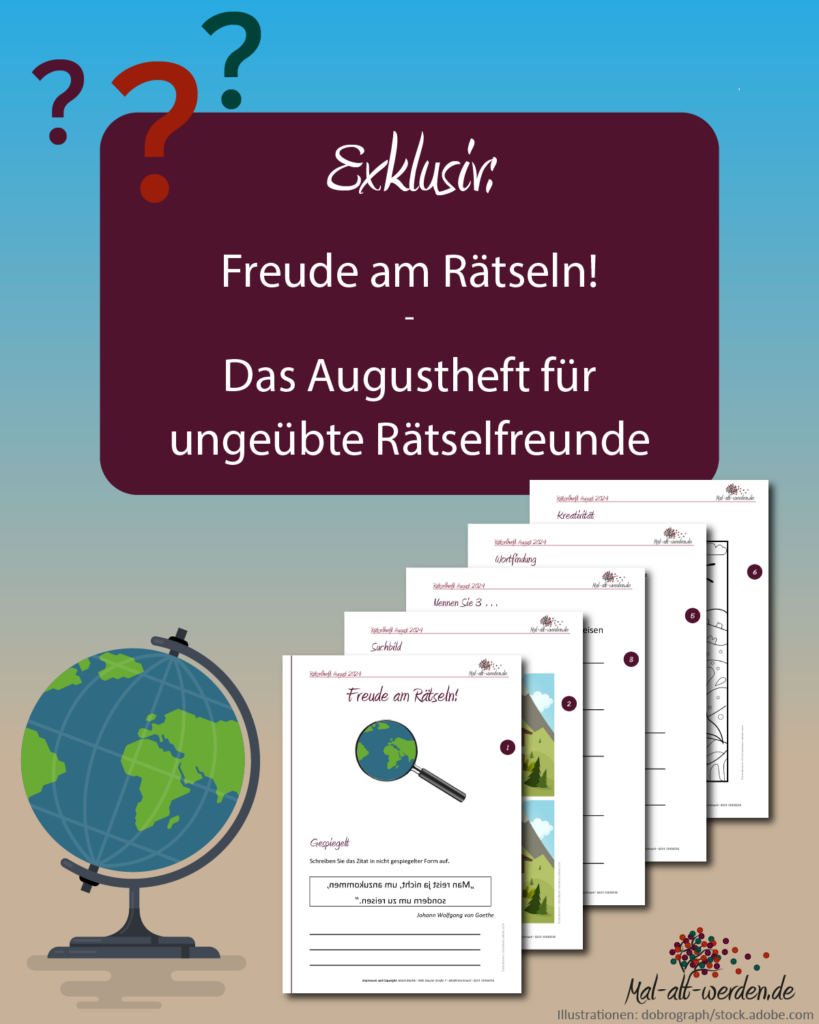 Exklusiv: Freude am Rätseln! – Das Augustheft für ungeübte Rätselfreunde