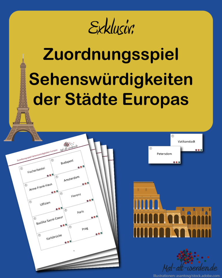 Exklusiv: Zuordnungsspiel “Sehenswürdigkeiten der Städte Europas”