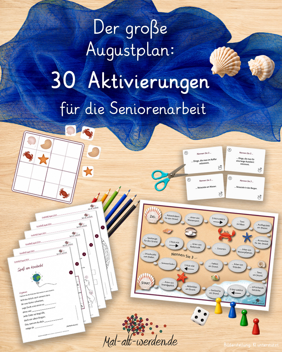 Der große Augustplan mit 30 Aktivierungen für die Seniorenarbeit