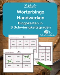 Exklusiv: Wörterbingo Handwerken – Bingokarten in 3 Schwierigkeitsgraden