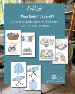 Exklusiv: Was kommt zuerst? 3 Reihenfolgeübungen mit Bildkarten rund um den Haushalt